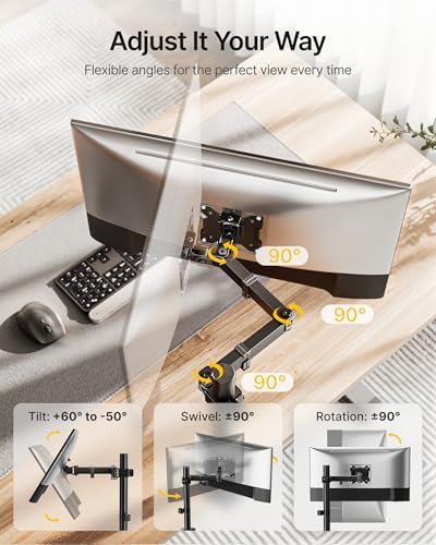 monTEK Extra-Long Monitor Arm for 17-32" Screens, 22 lbs