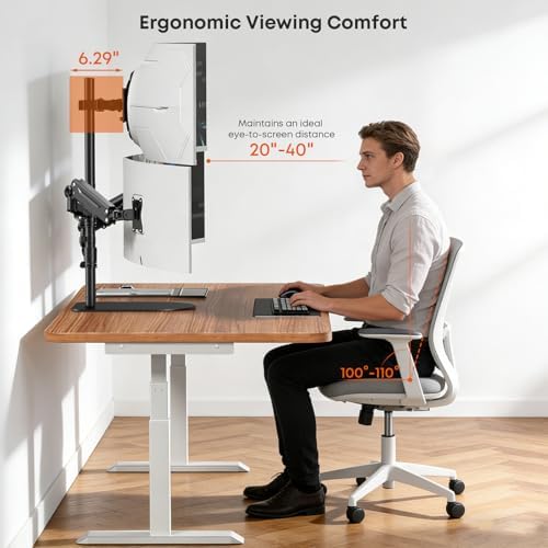 PUTORSEN Freestanding Triple Monitor Stand, Up to 49", Holds 44 lbs