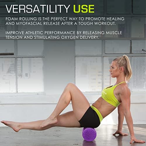 ProsourceFit High Density Foam Rollers 36 - inches long,Firm Full Body Athletic Massage Tool for Back Stretching, Yoga, Pilates, Post Workout Muscle Recuperation, Purple
