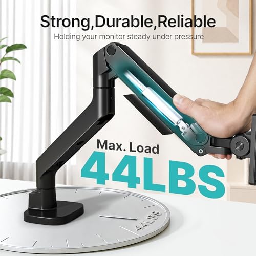 Heavy Duty Monitor Arm for 17-49 Inch, 44 lbs, VESA 75/100, Black