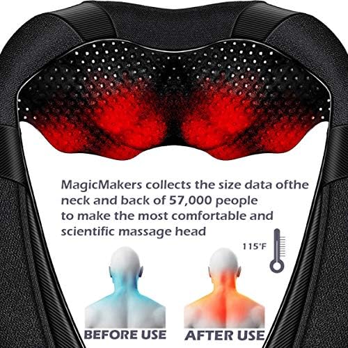 Shiatsu Neck Back & Shoulder Massager with Heat for Pain Relief Deep Tissue
