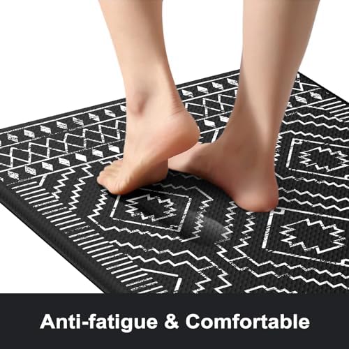 KIMODE Anti Fatigue Kitchen Mat for Floor Cushioned,Kitchen Rugs Sets of 2