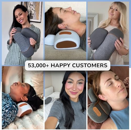 CALLIXE Original TheraPillow – 3-in-1 Neck Massager Pillow with Heat & Gentle Traction | Relaxing Neck & Shoulder Support with Vibration Massage, Wireless Design & USB-C Charging
