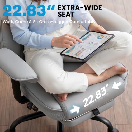 ALLGOD Office Desk Chair, Big and Tall Computer Gaming Chair with footrest
