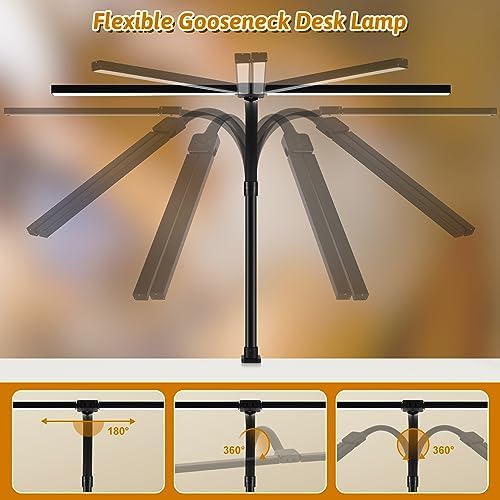 LED Desk Lamp with Clamp, 18W Dimmable Light, No Remote