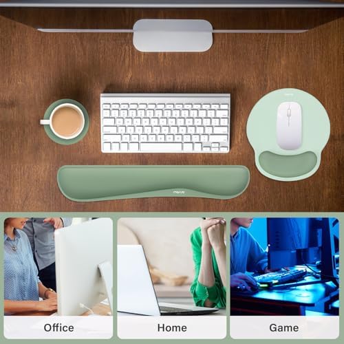 MOSISO Wrist Rest Support for Mouse Pad&Keyboard Set, Antique Green