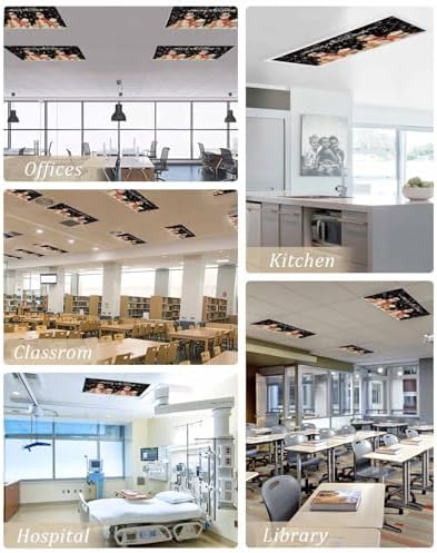 Black Christmas Magnetic Fluorescent Light Covers for Ceiling Lights 2 x 4 Feet,Vintage Snowflakes Snowman Bear Farmhouse Office Classroom Kitchen Drop Ceiling Light Covers Filters Shade Panel 3 Packs