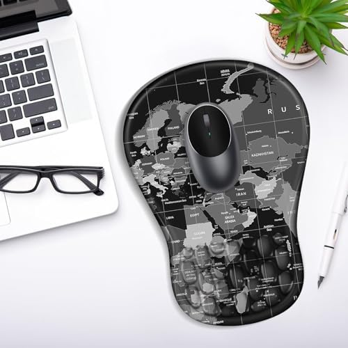 YIWEI Ergonomic Mouse Pad with Wrist Rest for Carpal Tunnel Pain Relief