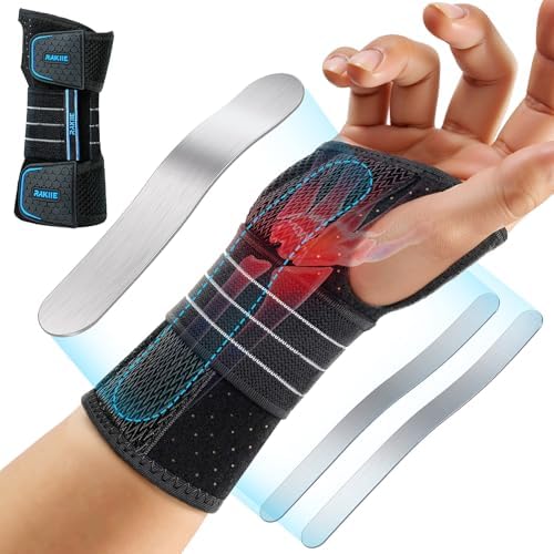 Rakiie Carpal Tunnel Wrist Brace Ergonomic Night Splint, Blue