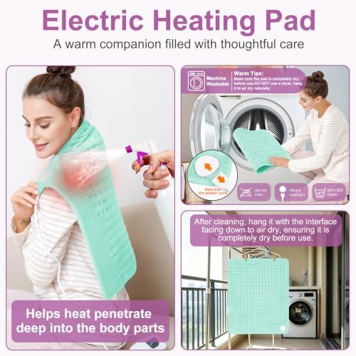 Heating Pad,Electric Heating Pads,Heating Pad for Back,LightGreen,24x20 Inch