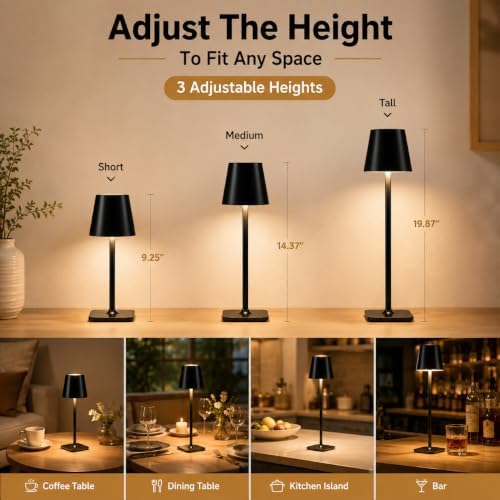 Rechargeable Cordless Table Lamp Set of 2