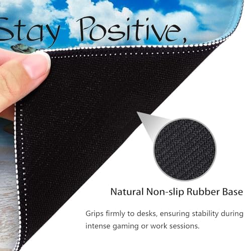 Stay Positive Work Hard Mouse Pad, Inspirational Beach Quotes Desk Mat