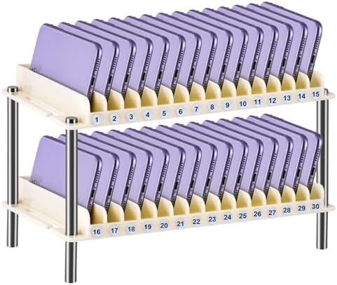 Cell Phone Holder Organizer 30 Slots, Wall-mounted