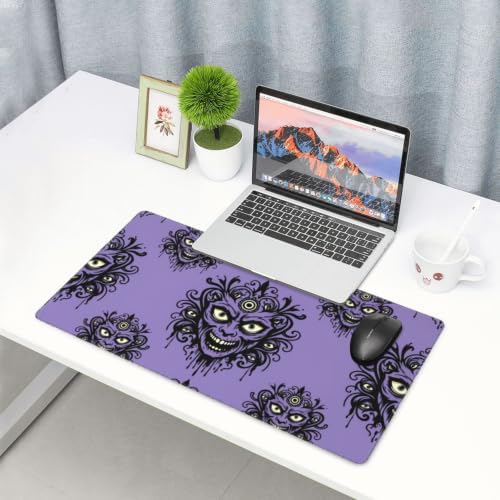 Beauty Haunted Mansion Wallpaper Stretching Room Large Mouse Pad 31.5x12 Gaming Desk Mat XXL Non-Slip Rubber Base Durable Stitched Edges Work Play