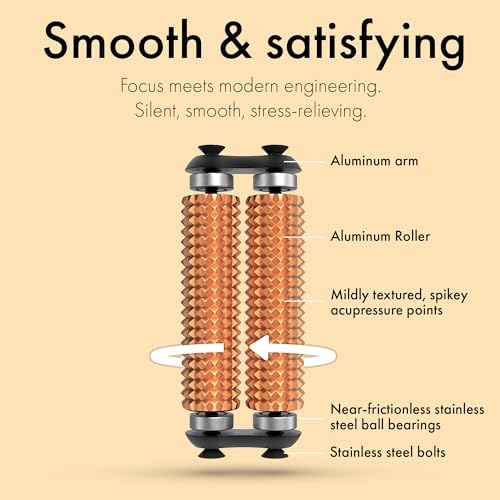 ONO Roller - Handheld Fidget Toy for Adults | Help Relieve Stress, Anxiety, Tension | Promotes Focus, Clarity | Compact, Portable Design (Acupressure, Full Size - Aluminum)