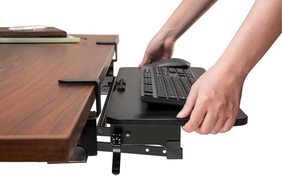 Height Adjustable Clamp-On Keyboard Tray