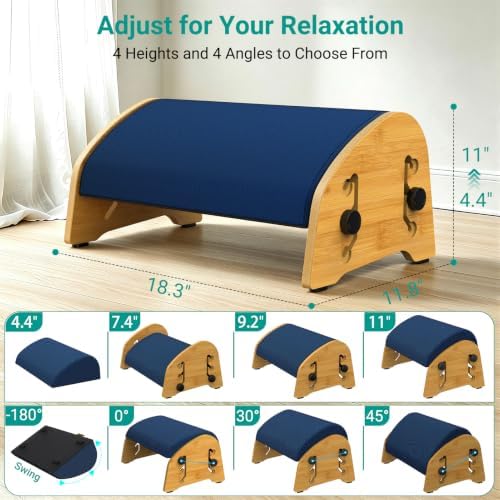 YEASHEIN Adjustable Office Foot Rest Under Desk at Work with 8 Positions