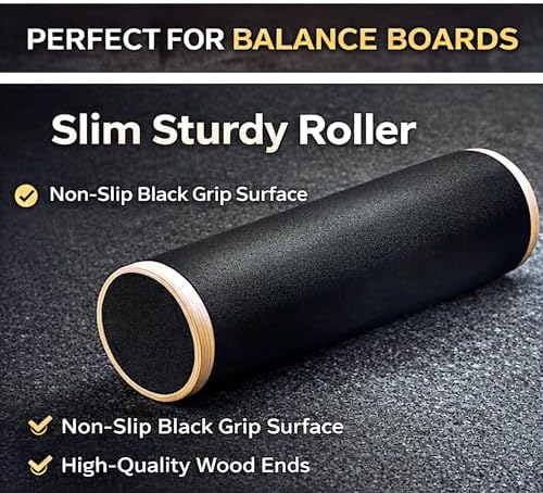 Wooden Balance Board Trainer, Non-Slip Roller for Surf & Skate