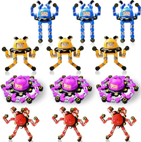 12Pcs Transformable Fidget Spinners for Kids Fidget Toys Teens Adults Sensory Toys with Autism ADHD Party Favors Travel Activities Easter Basket Stuffers Gifts for Kids Boys Girls