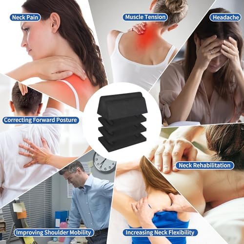 Neck and Shoulder Relaxer, Cervical Traction Device for Cervical Spine Alignment, Neck Stretcher Chiropractic Pillows for Neck Pain Relief, Cervical Traction Block, Neck Massager