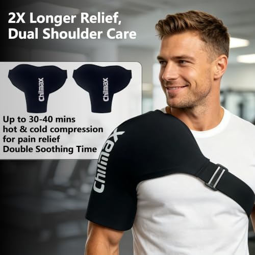 Shoulder Ice Pack Wrap for Rotator Cuff Cold Therapy Brace 2Pack