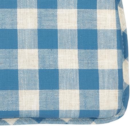 Klear Vu The Gripper Non-Slip Linen Check Dining Kitchen Chair Pads, 15" x 16" x 2", Set of 2, Liza Check Blue