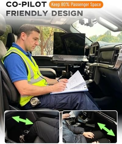 MELIPRON No-Drill Truck Laptop Mount for Cars, Heavy-Duty Mobile Work Stand