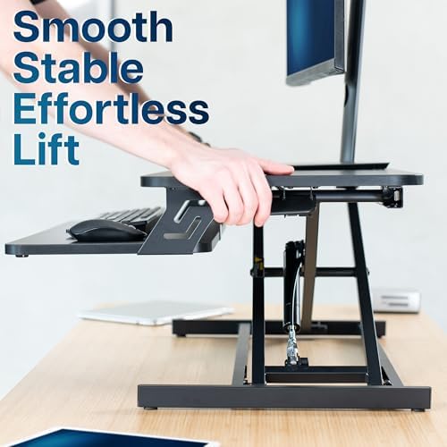 VIVO Black 32 inch Standing Desk Riser, DESK-V000S