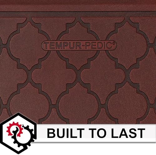 Tempur-Pedic Ultra Comfort Anti-Fatigue Lattice Merlot 1' 8" x 3' 6" Kitchen Floor Mat Cushioned Ergonomic Standing Desk Mat Waterproof Non-Skid Foam