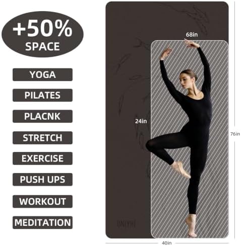 Extra Wide Yoga Mat 76"x40"x10mm TPE Non-Slip Fitness Exercise Mat