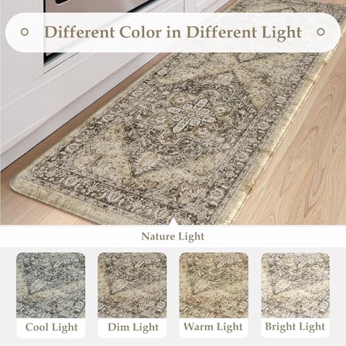 KIMODE Anti Fatigue Kitchen Mats for Floor, Boho Kitchen Rugs Sets of 2