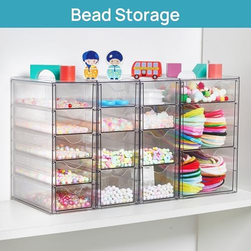 Vtopmart 4 Set Acrylic Desk Organizer with 16 Drawers for Office, Makeup