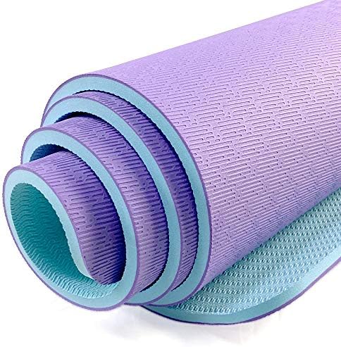 Hatha Yoga Extra Thick TPE Yoga Mat - 72"x 32" Thickness 1/2 Inch -Eco Friendly- With High Density Anti-Tear Exercise Mats For Home Gym Travel & Floor Outside