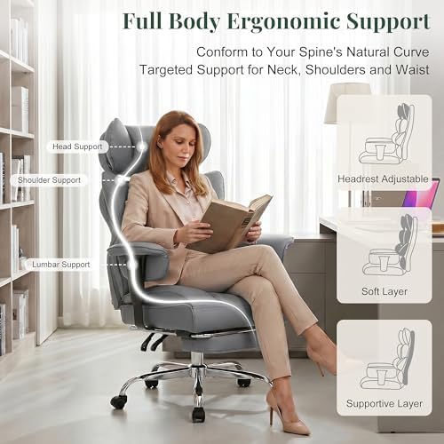 Big and Tall Office Chair 400 LBS, for Adults, Home Office