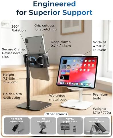 COOPER TabStand Mini 10" Tablet Stand, iPad Stand for Desk, Tablet Mount