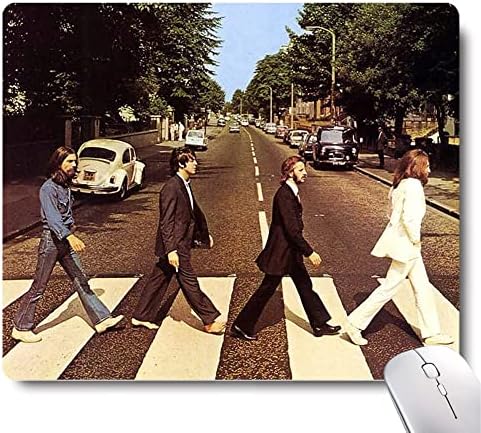 Gaming Mouse Pad - Non-Slip Rubber Base, Wireless Mouse Compatible, Beatles Forever Live a Wonderful Life Desk Decor
