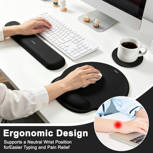 Ergonomic Mouse Pad with Wrist Rest, Mouse Pads for Desk Wrist Support