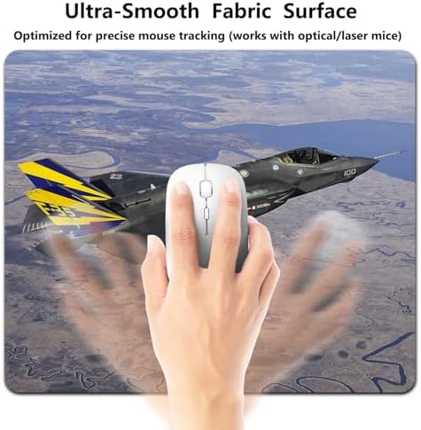 9.5x7.9 Inch Office/Gaming Mouse Pad, U.S. Navy Fighter Jet F-35 in Flight Patriotic Military Theme (Military Lockheed Martin F-35 Lightning II) Cute Anti-Slip Mat for Desk