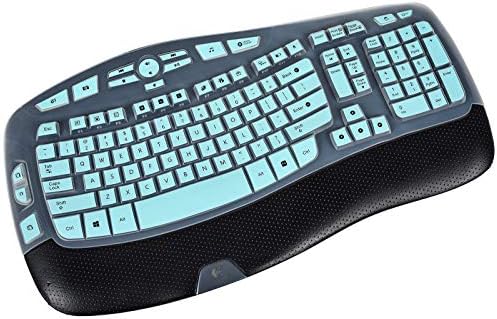 Keyboard Cover for Logitech MK550 MK570 K350 Wireless Wave Keyboard, Logitech K350 MK550 MK570 Accessories Wave Keyboard Protector-Mint