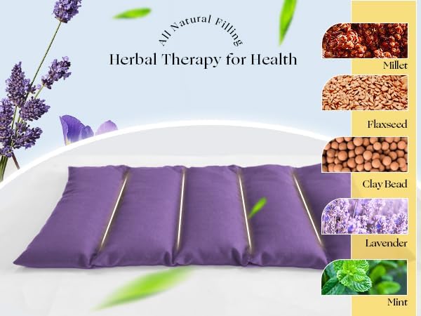 Microwavable Heating Pad with Washable Cover 13x7 Inch Flaxseed Microwave Hot Pack, Lavender Scent, Moist Warm Compress for Relaxation, Non-Electric & Portable