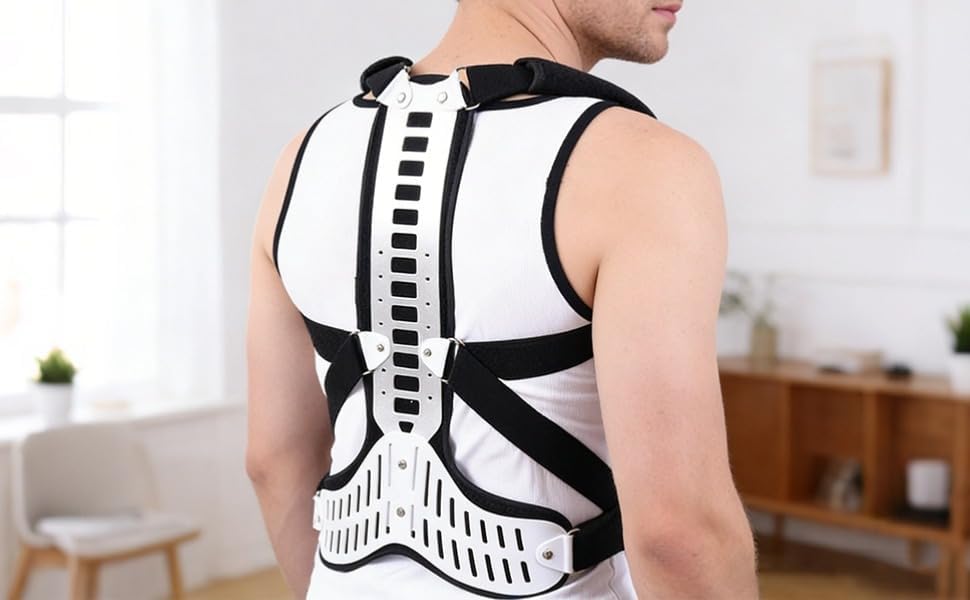 Back Support Posture Corrector for Kyphosis, Hunched Back, Adult Size, Back Brace with Spine Support, Adjustable Straps, Breathable Fabric, Helps Reduce Slouching