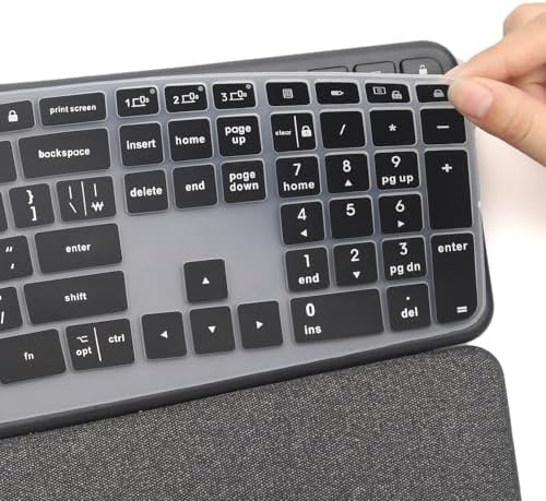 Keyboard Cover for Logitech Ergo K860 Wireless Ergonomic Keyboard, K860 Split Keyboard Protective Accessories -Black