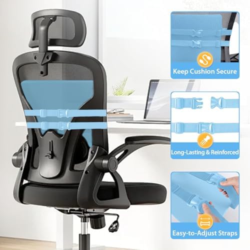 SweetSlubr Lumbar Support Pillow for Office Chair(Light Blue,XL)