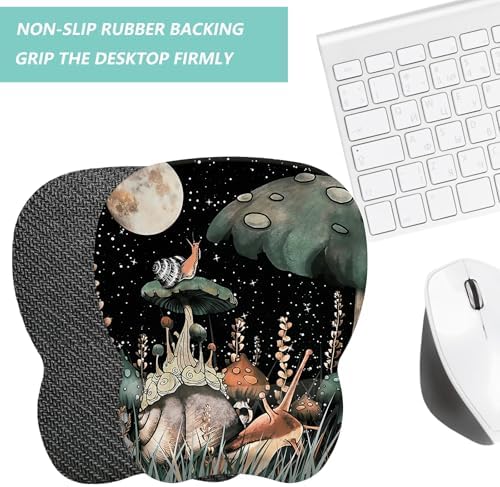 Mouse Pad with Wrist Support, Ergonomic Mousepad with Comfortable Memory Foam Wrist Rest Cushion, Relieve Wrist Pain, Non-Slip Rubber Base Gaming Mice Pad for Home Office Computer Laptop, Snail