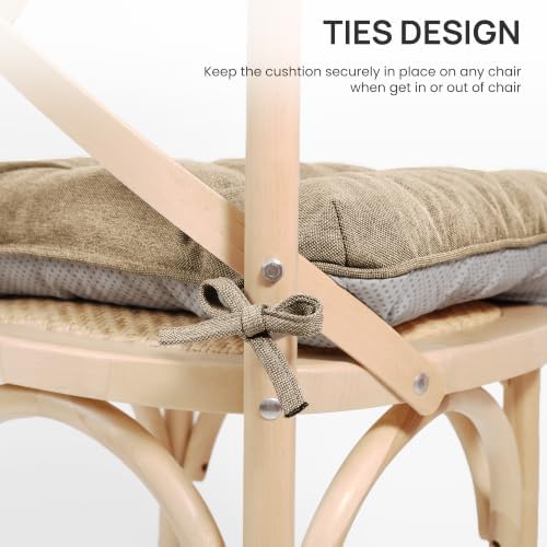 Love's cabin Memory Foam Chair Cushions Set of 4, 15.5 Inch, Linen