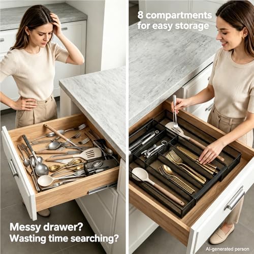 Sedegn Silverware Organizer Metal Mesh, Large Drawer Organizer