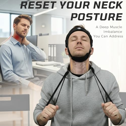 Neck Stretching Training Harness – Adjustable Chin Strap Headgear with Dual D-Rings for Neck Traction, Mobility, and Posture Support