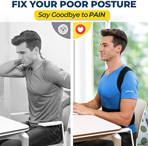 DIANMEI Back Brace Posture Corrector for Women and Men, Back Braces for Upper and Lower Back Pain Relief, Adjustable and Fully Back Support Improve Posture and Lumbar Support(L, 35.3"-39.5" Waist)