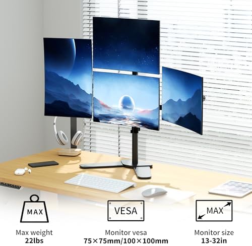 Pholiten Quad Monitor Freestanding Mount for 13-32 Inch Screens