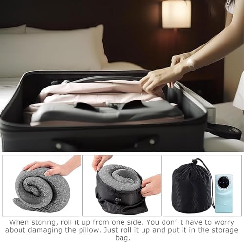 WEERSHUN Travel Pillow for Airplanes, 2026 New Memory Foam Neck Pillow with Chin Wrap for Traveling, Suitable for Airplanes, Offices and Cars